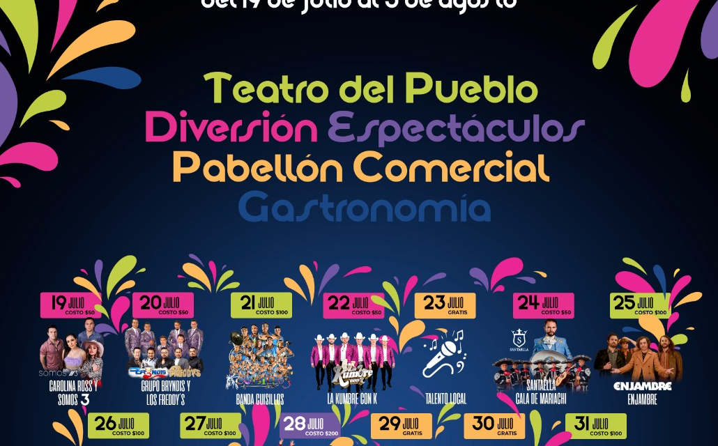 Revelan programa de la Feria de Silao; viene Gloria Trevi y Banda MS