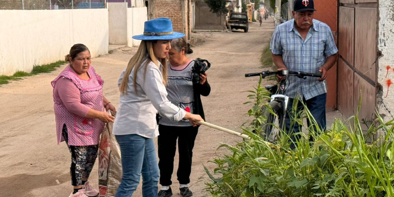 Por un “Nuevo Silao” Melanie y vecinos limpian El Capulín